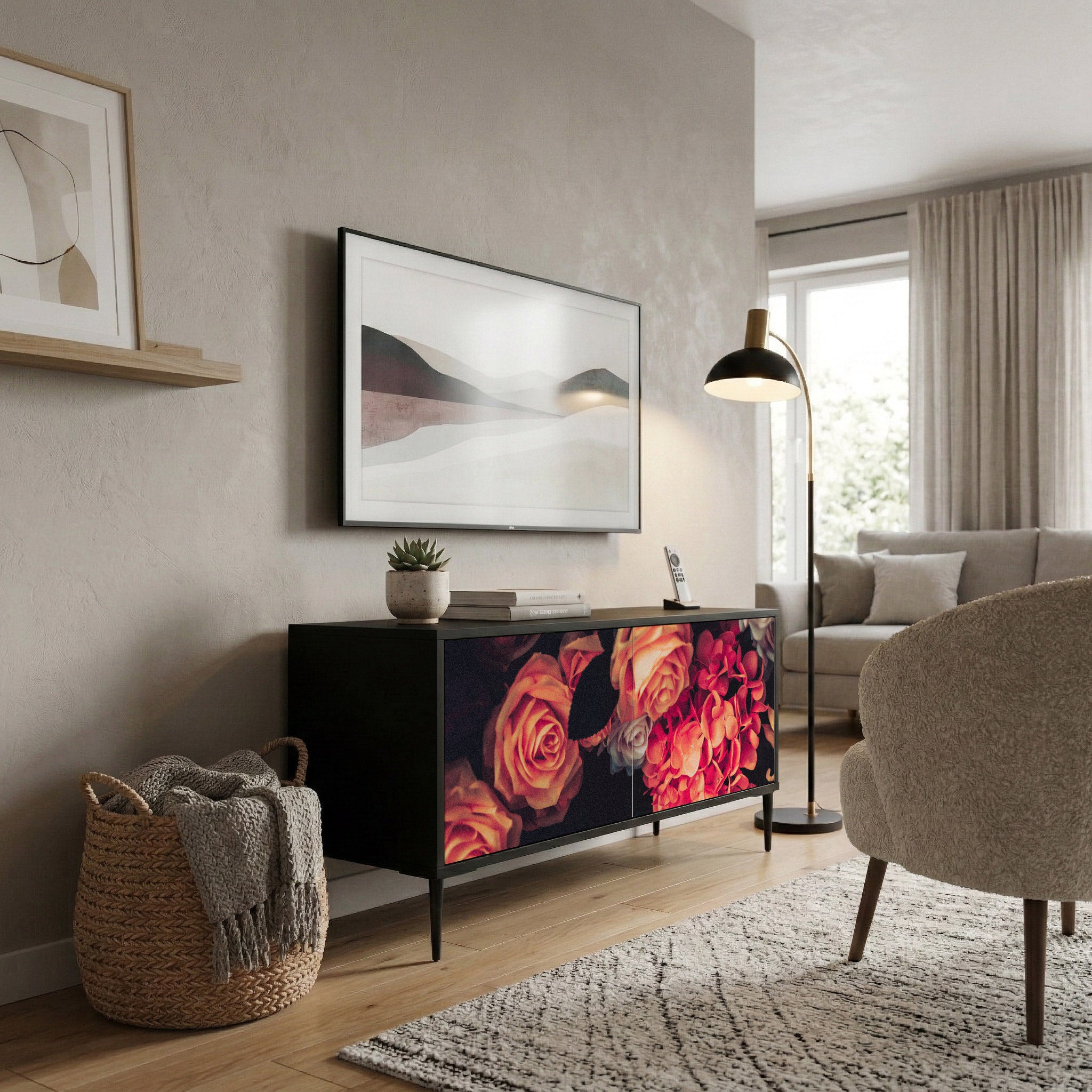 NEVERENDING BLOOM Mueble de TV Compacto de 2 puertas