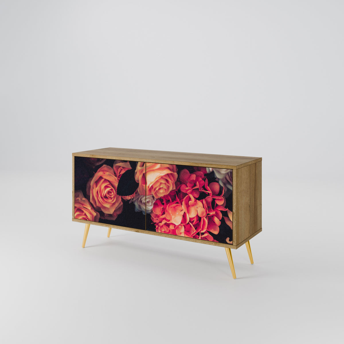NEVERENDING BLOOM Mueble de TV Compacto de 2 puertas