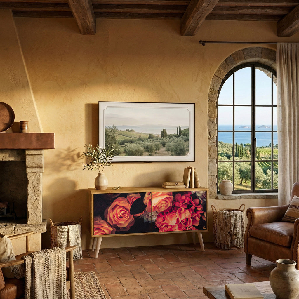 NEVERENDING BLOOM Mueble de TV Compacto de 2 puertas