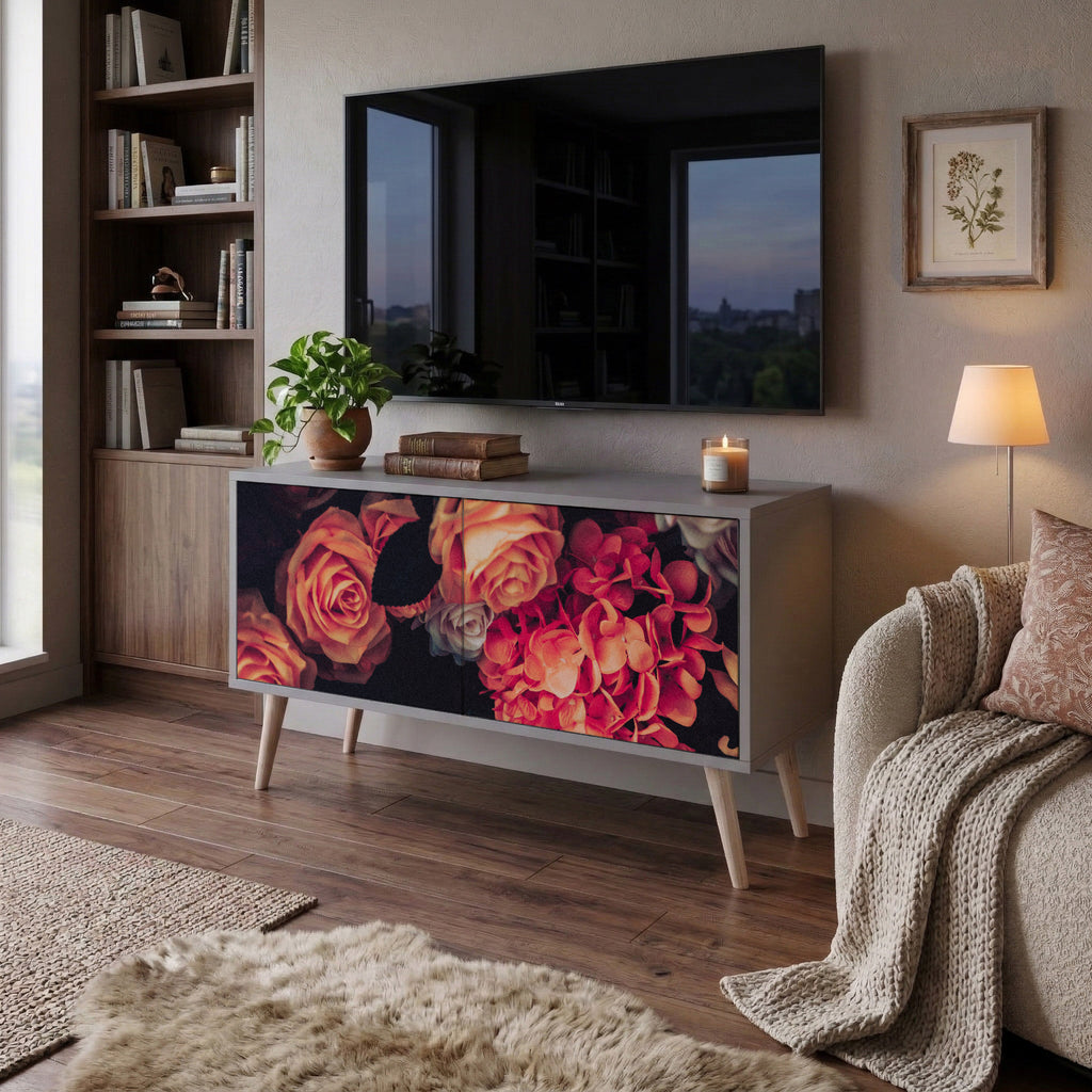 NEVERENDING BLOOM Mueble de TV Compacto de 2 puertas