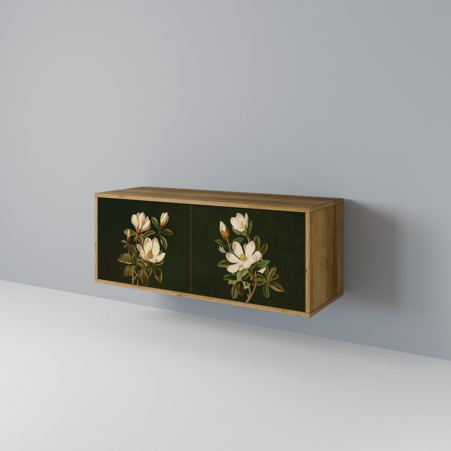 FLORAL NOIR Mueble de TV Compacto de 2 puertas