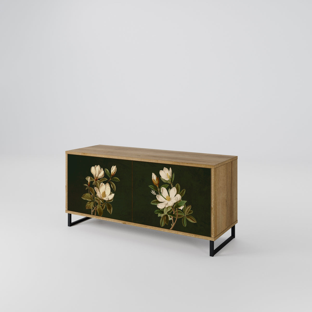 FLORAL NOIR Mueble de TV Compacto de 2 puertas