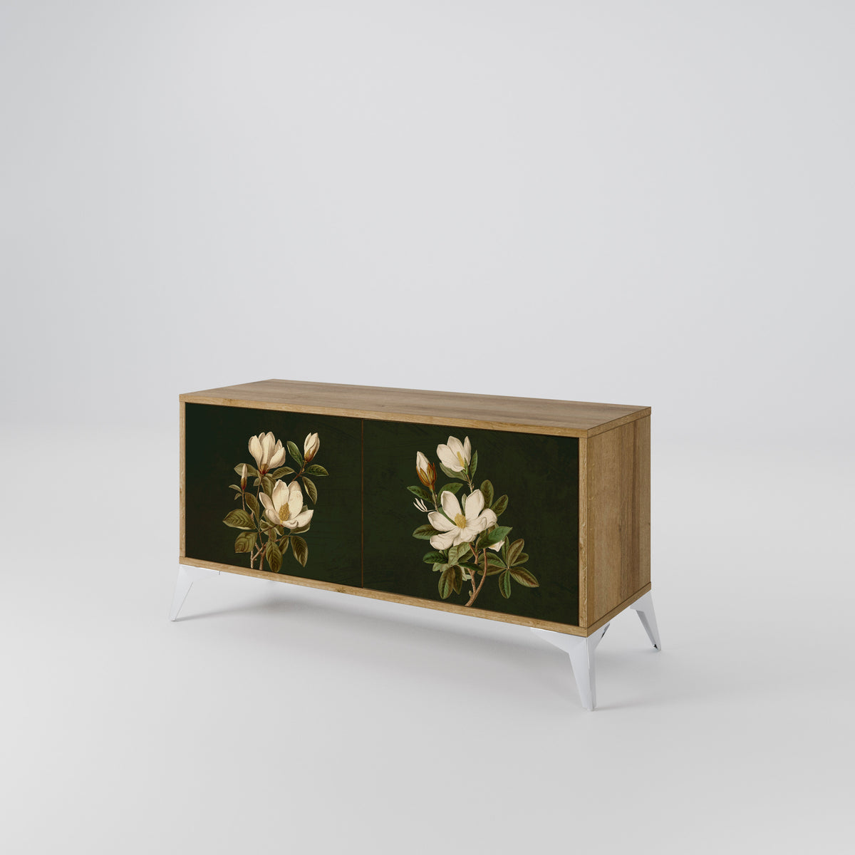 FLORAL NOIR Mueble de TV Compacto de 2 puertas