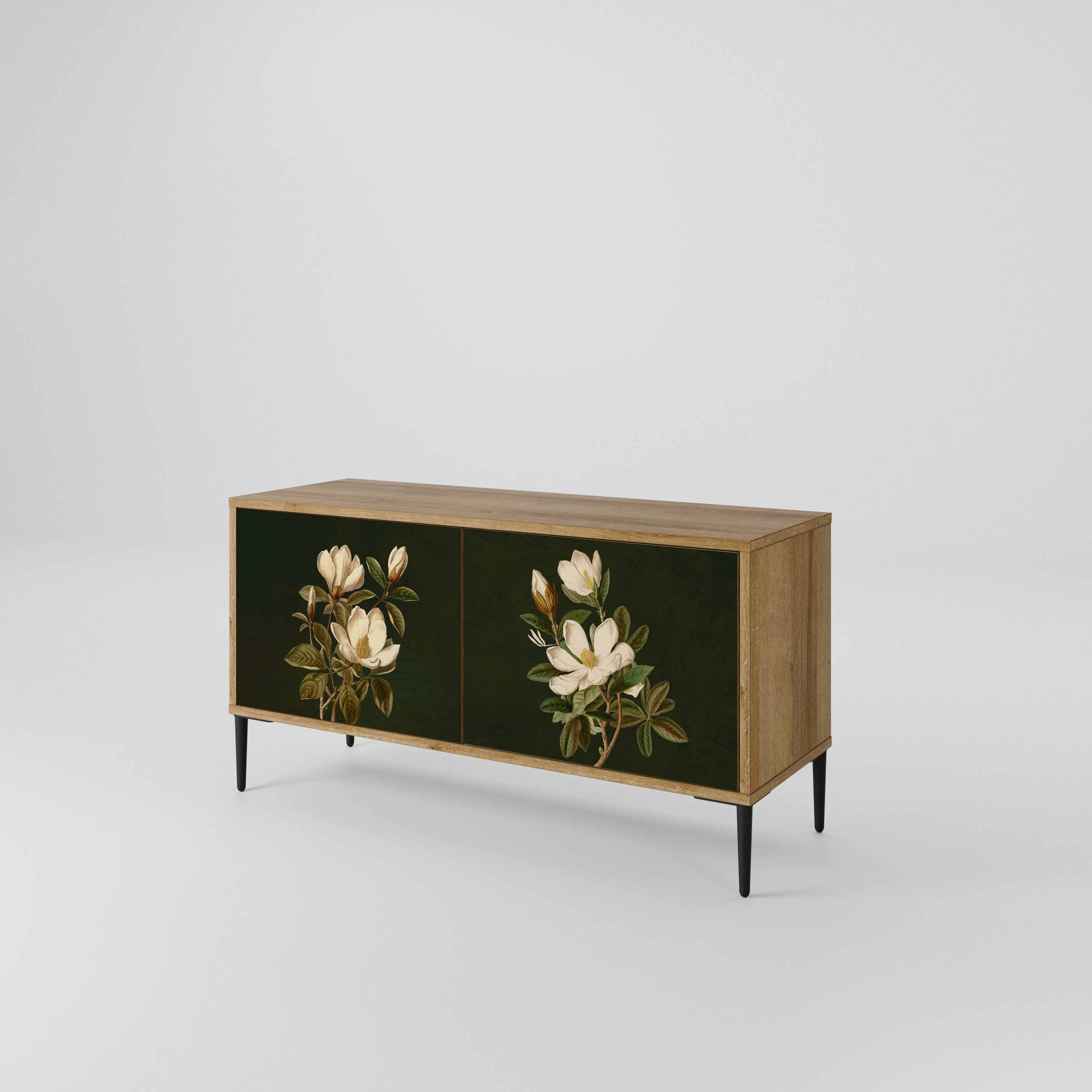 FLORAL NOIR Mueble de TV Compacto de 2 puertas
