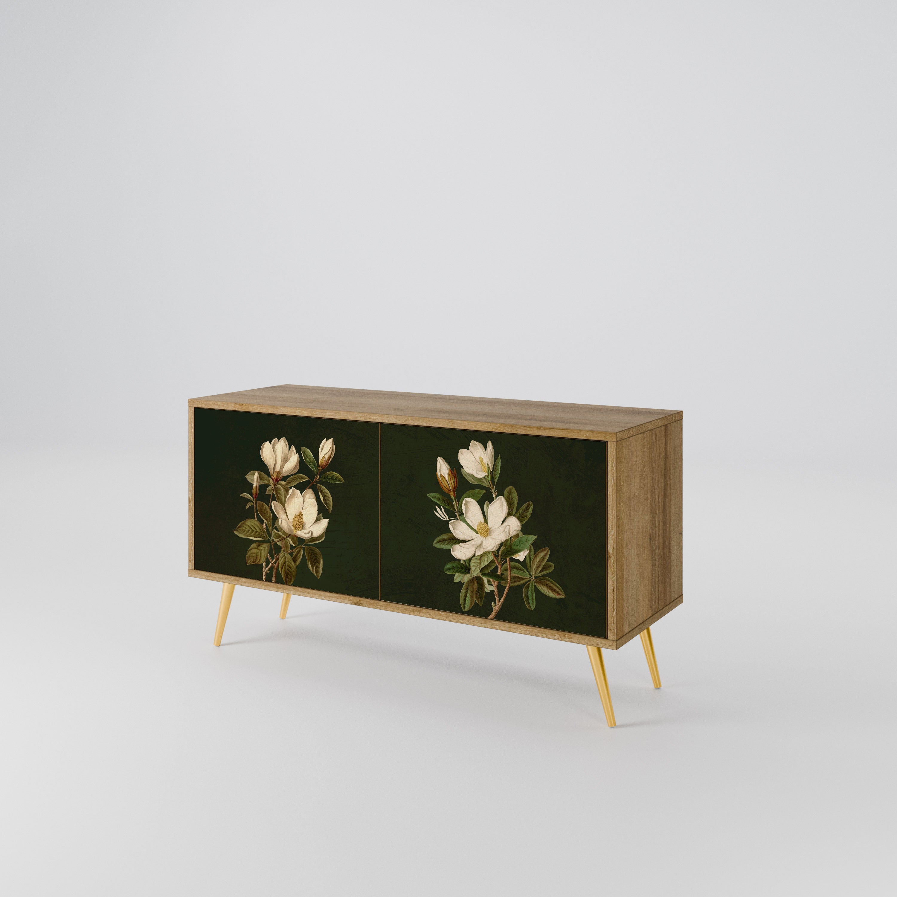 FLORAL NOIR Mueble de TV Compacto de 2 puertas