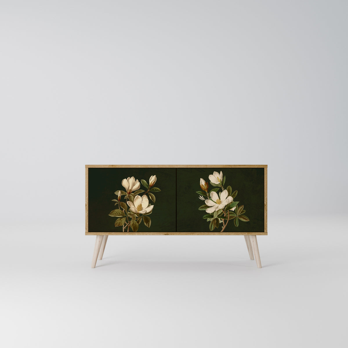 FLORAL NOIR Mueble de TV Compacto de 2 puertas