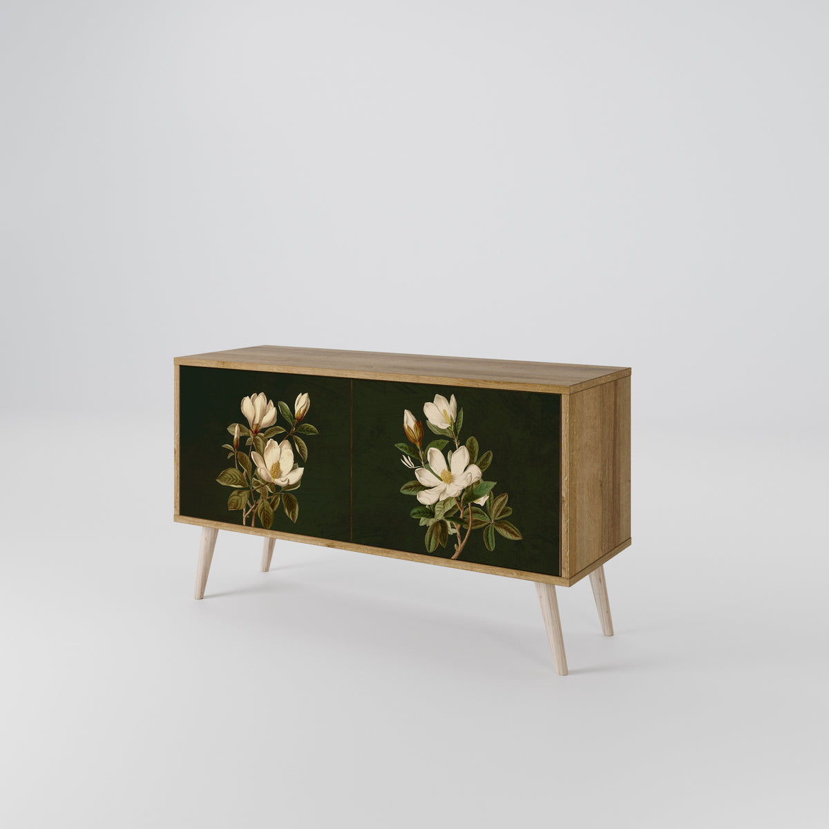 FLORAL NOIR Mueble de TV Compacto de 2 puertas
