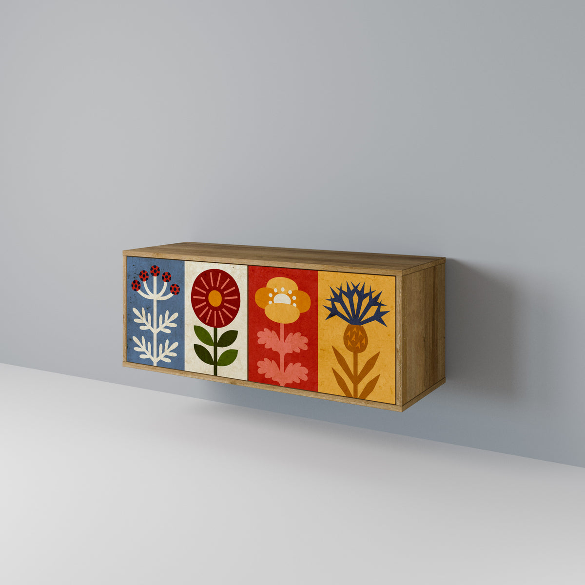 SCANDIC FLOWERET Mueble de TV Compacto de 2 puertas