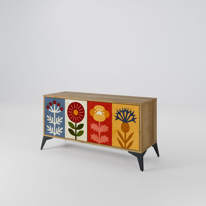 SCANDIC FLOWERET Mueble de TV Compacto de 2 puertas