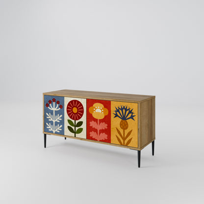 SCANDIC FLOWERET Mueble de TV Compacto de 2 puertas