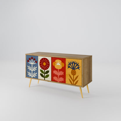 SCANDIC FLOWERET Mueble de TV Compacto de 2 puertas
