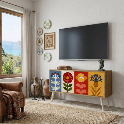 SCANDIC FLOWERET Mueble de TV Compacto de 2 puertas