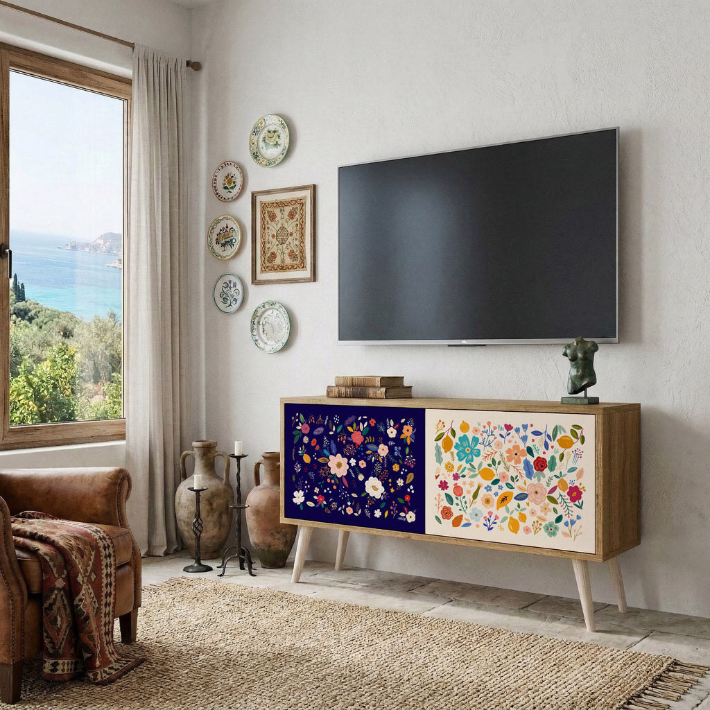FLORAL COMBINATION Mueble de TV Compacto de 2 puertas