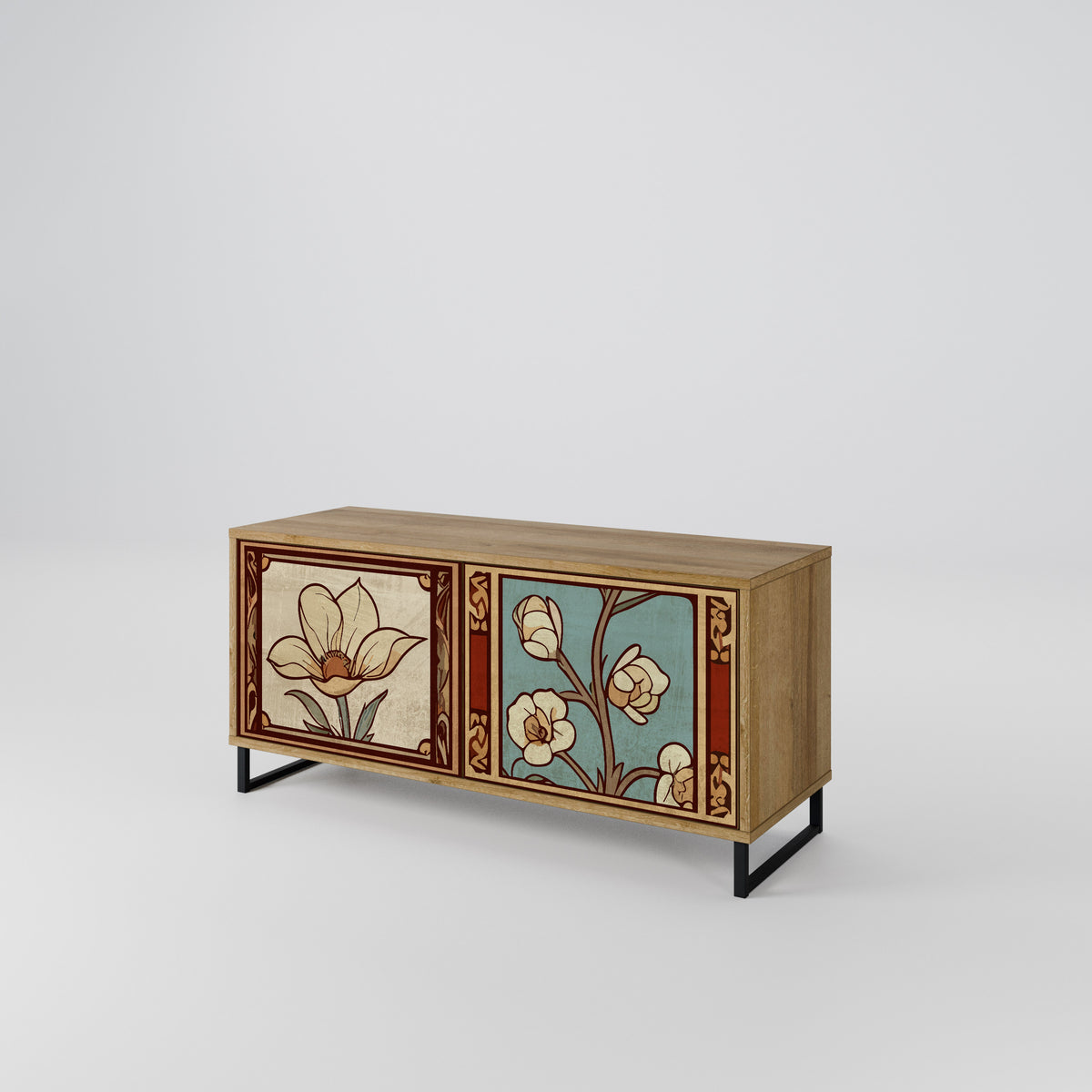 TIMELESS FLORA Mueble de TV Compacto de 2 puertas