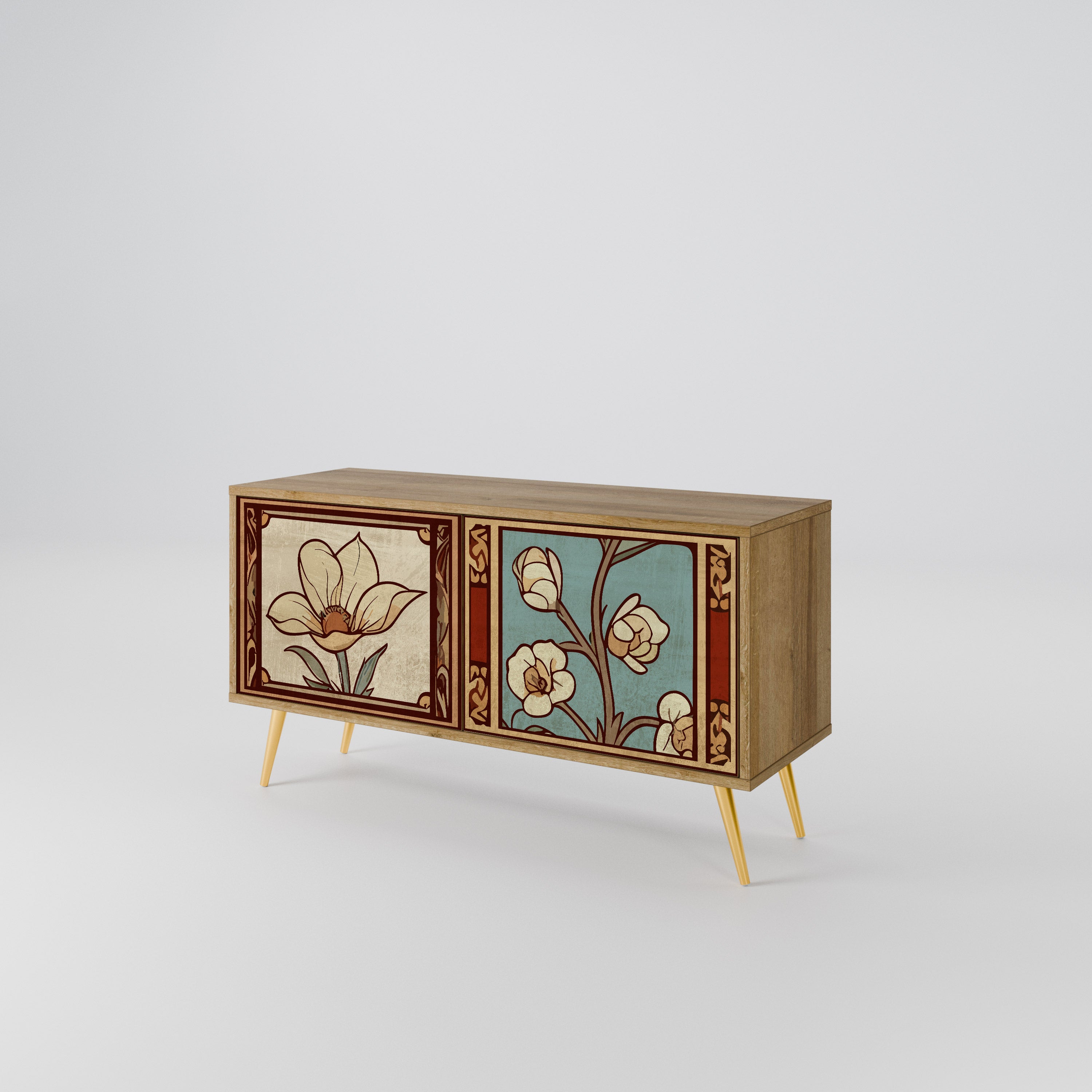 TIMELESS FLORA Mueble de TV Compacto de 2 puertas