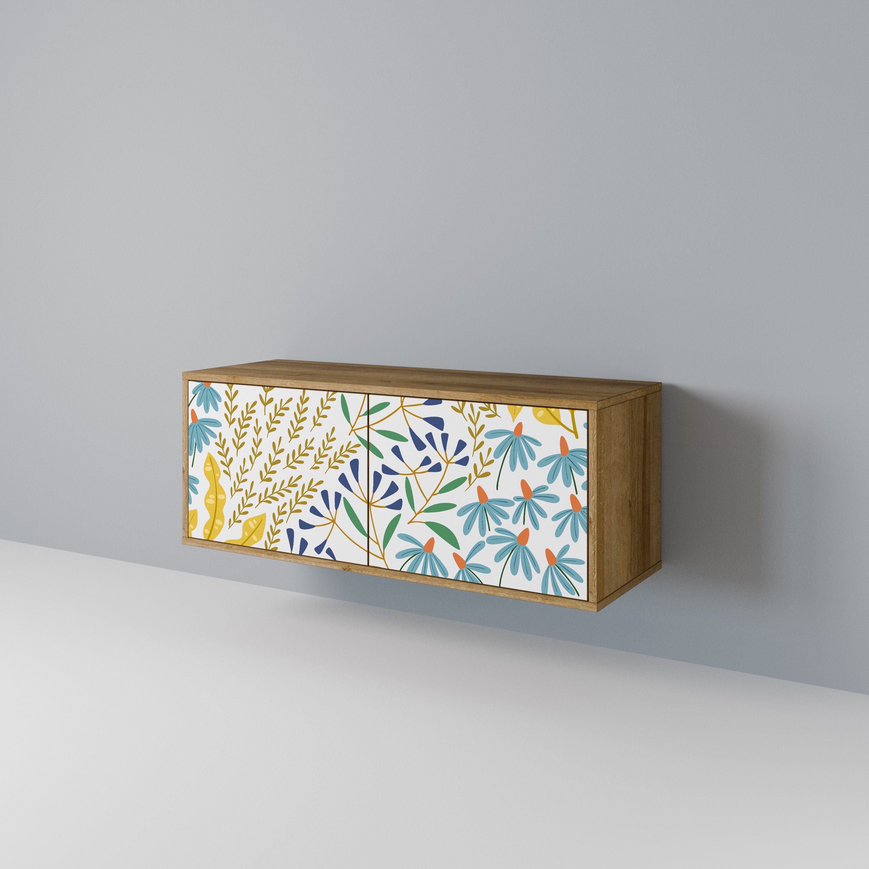 HELLO SPRING Mueble de TV Compacto de 2 puertas