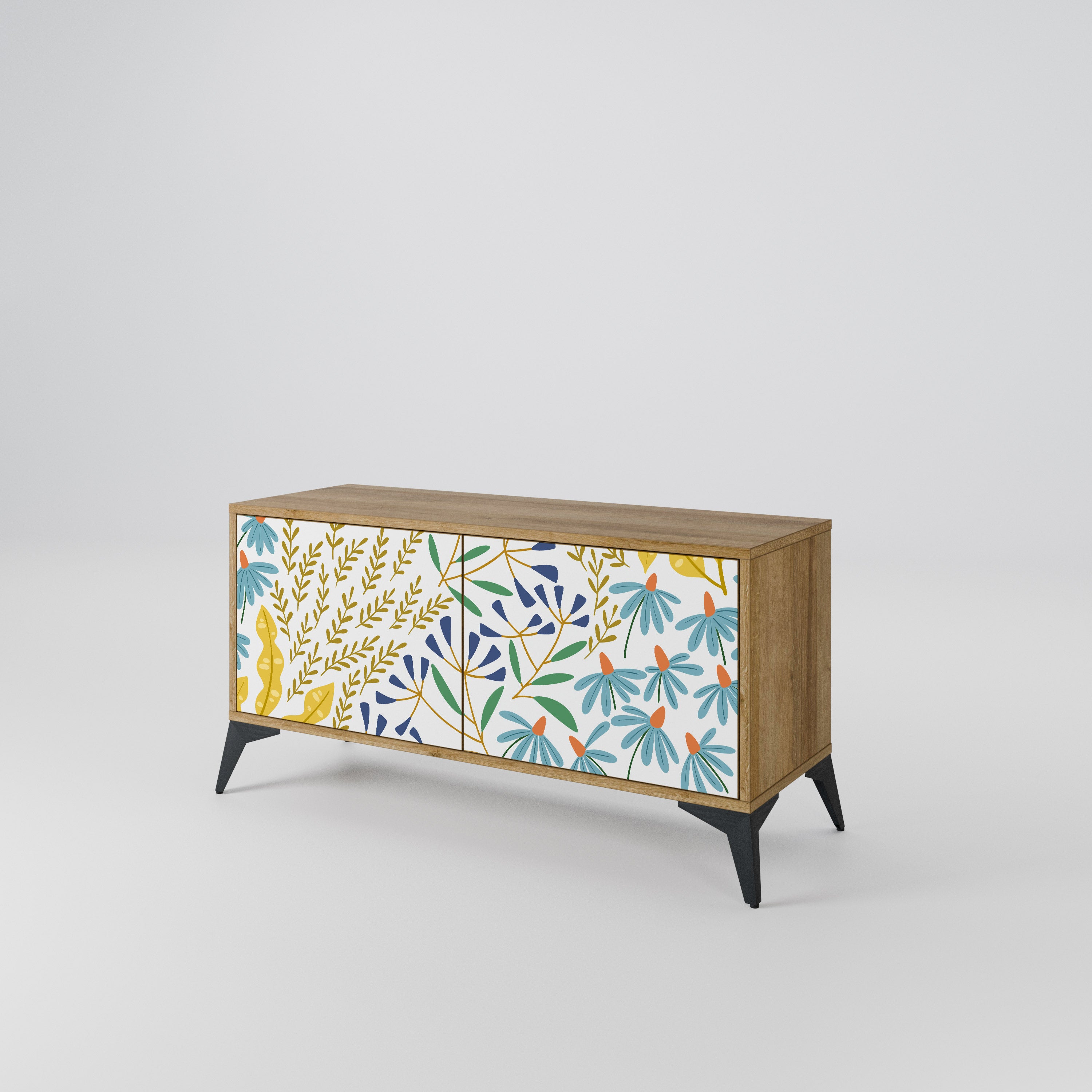 HELLO SPRING Mueble de TV Compacto de 2 puertas