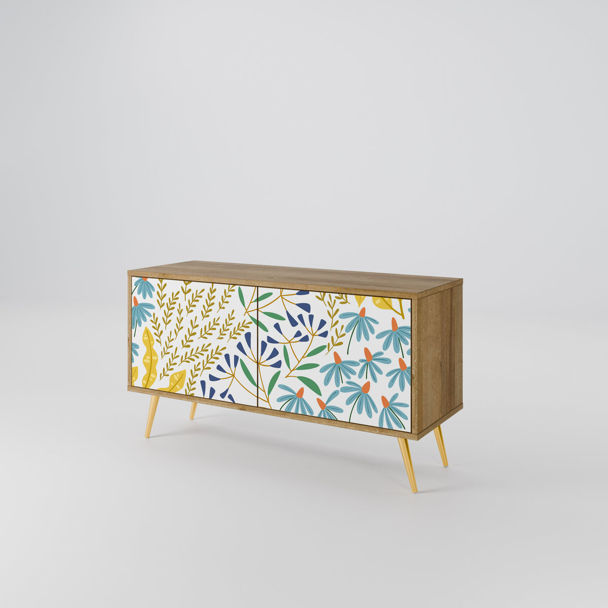 HELLO SPRING Mueble de TV Compacto de 2 puertas