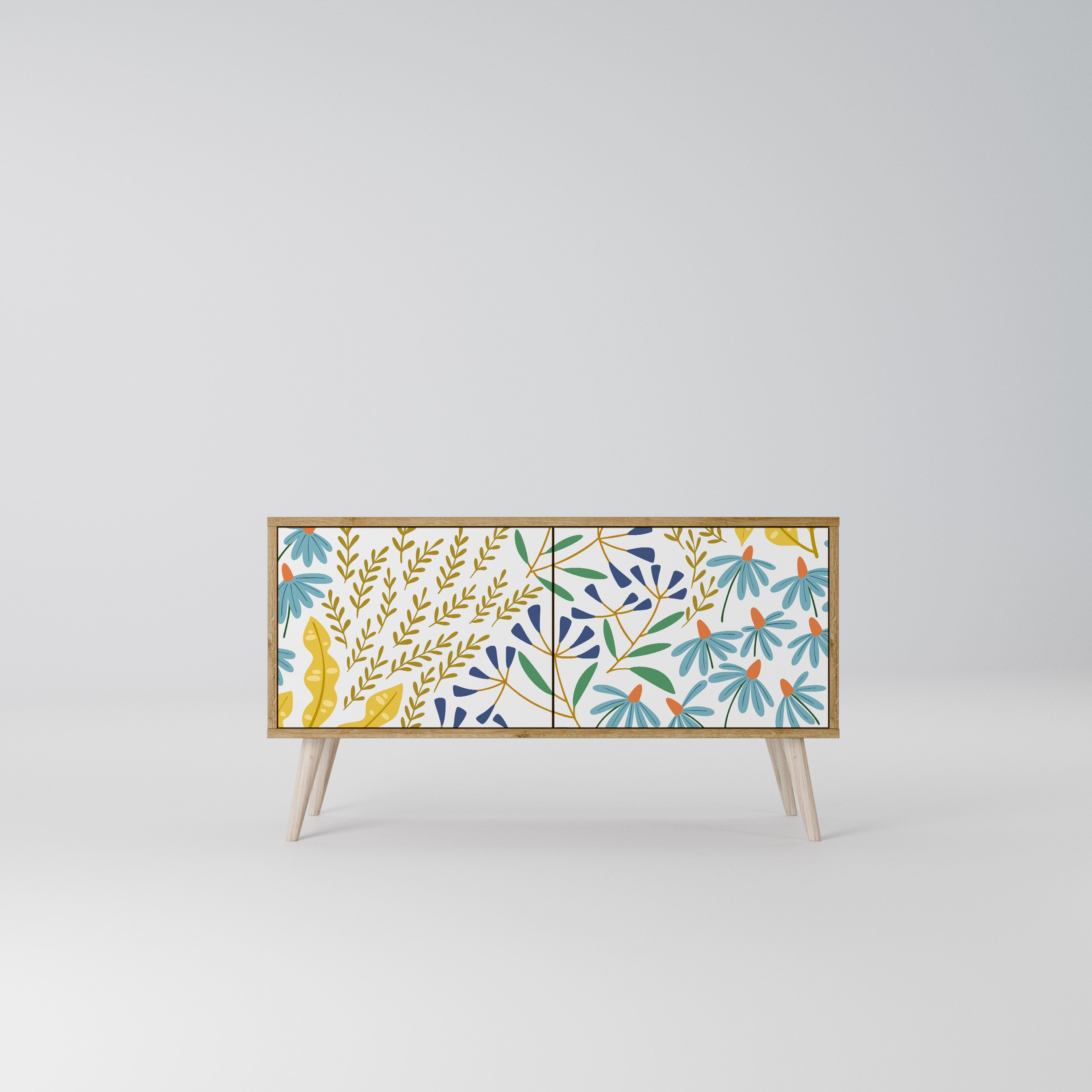 HELLO SPRING Mueble de TV Compacto de 2 puertas