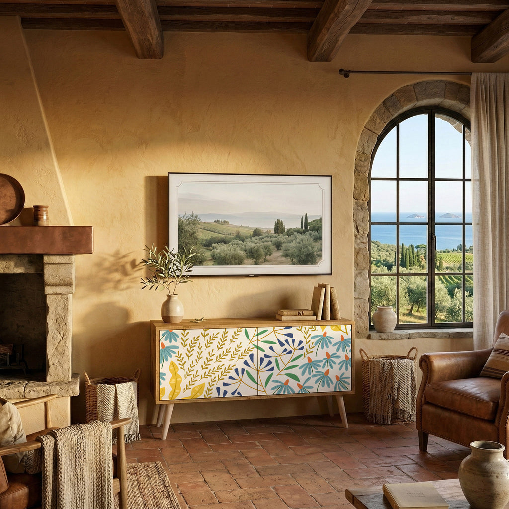 HELLO SPRING Mueble de TV Compacto de 2 puertas