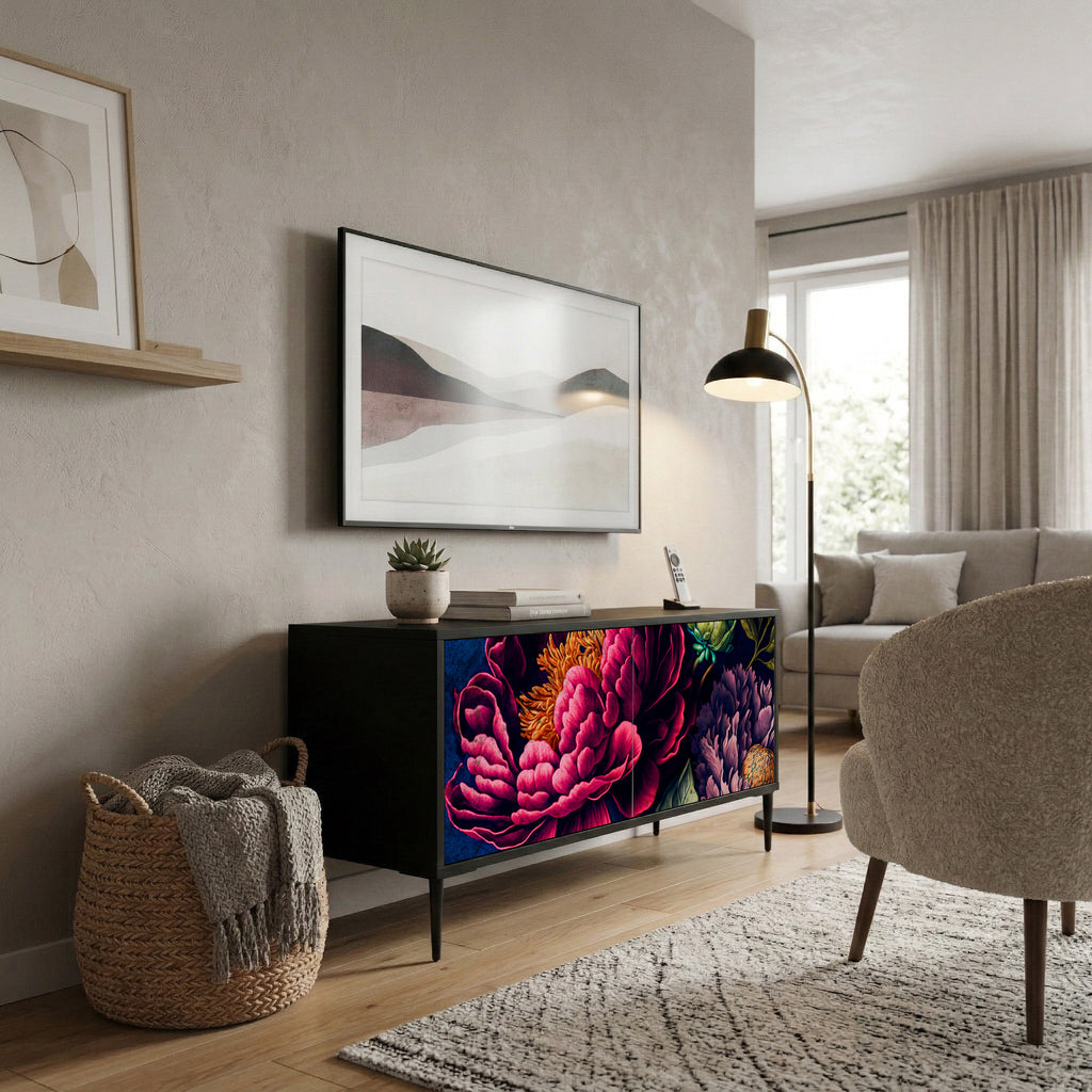 BLOOMING ELEGANCE Mueble de TV Compacto de 2 puertas