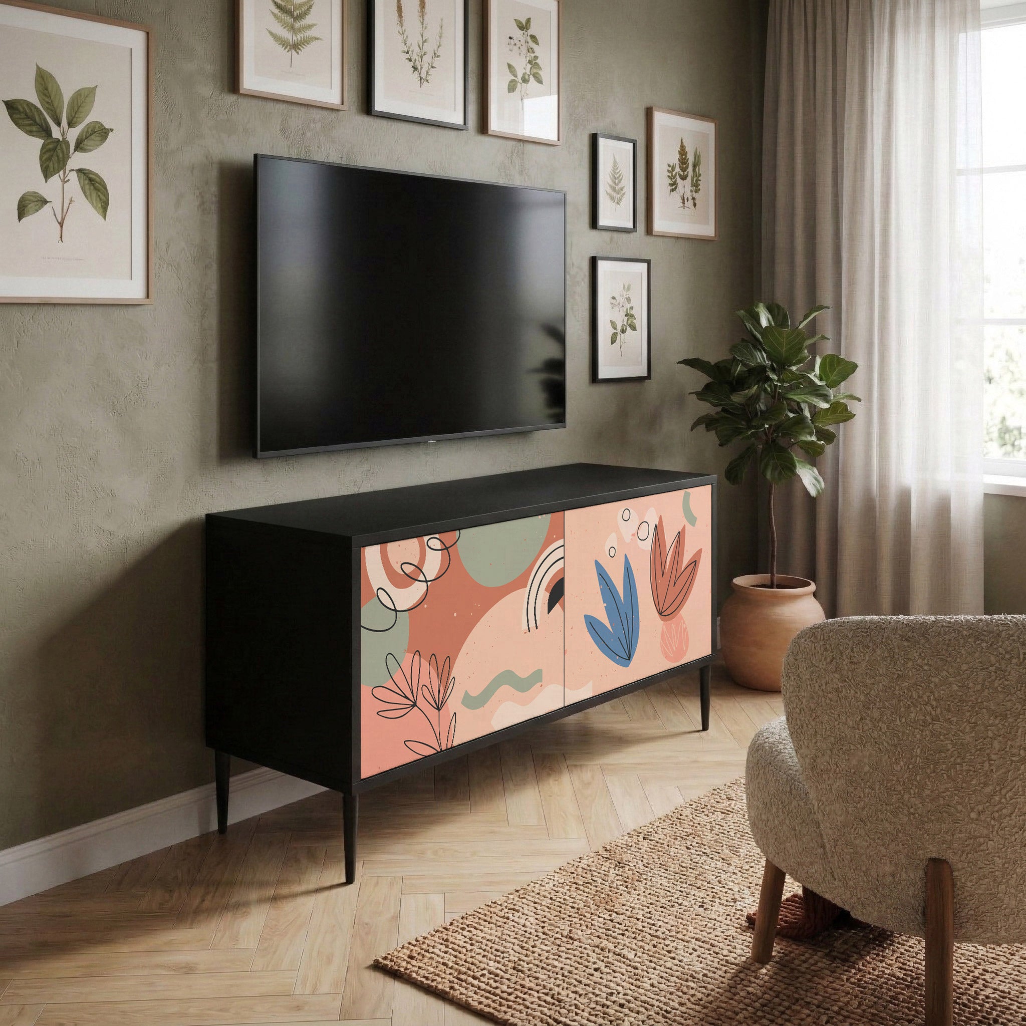 PASTEL DESTINY Mueble de TV Compacto de 2 puertas