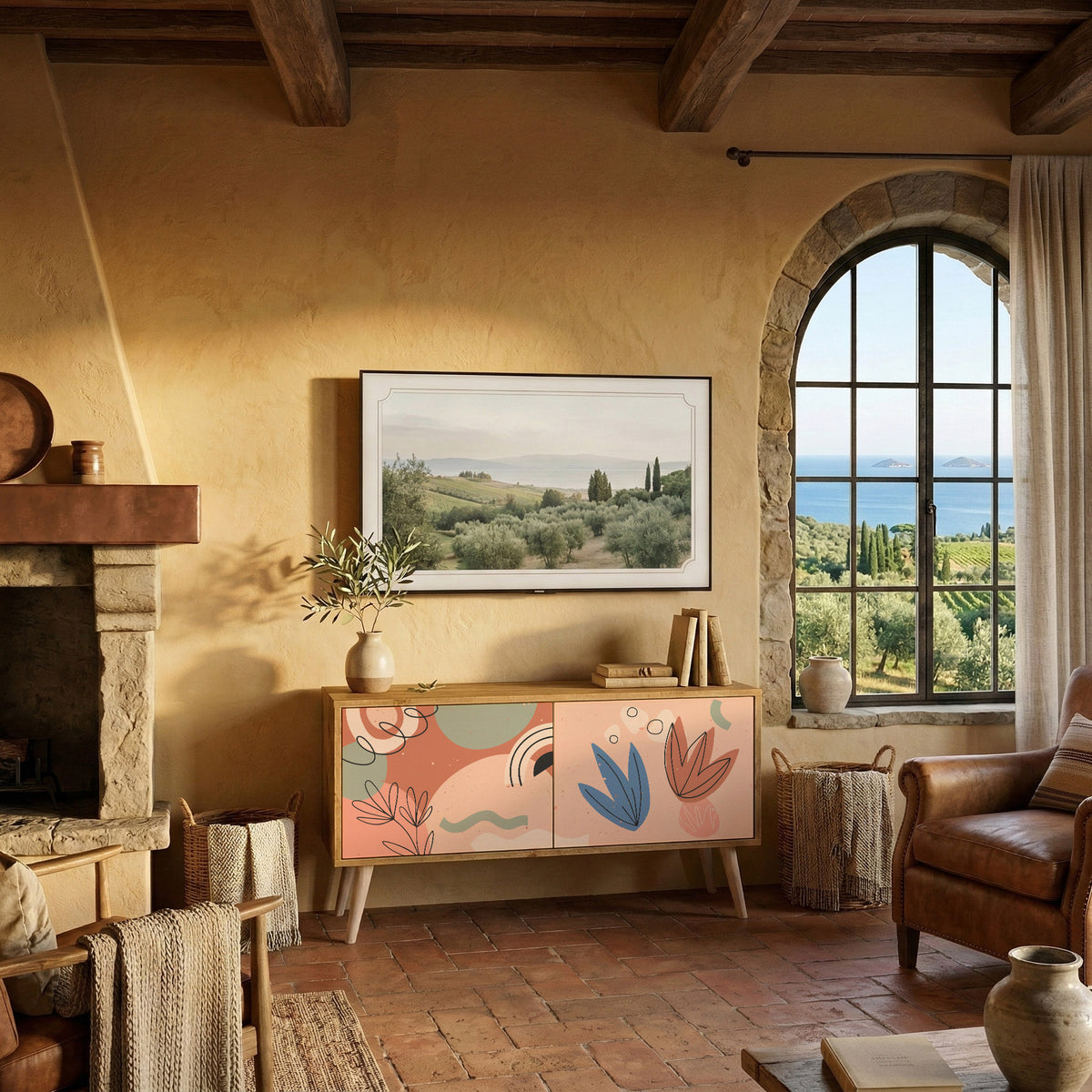 PASTEL DESTINY Mueble de TV Compacto de 2 puertas