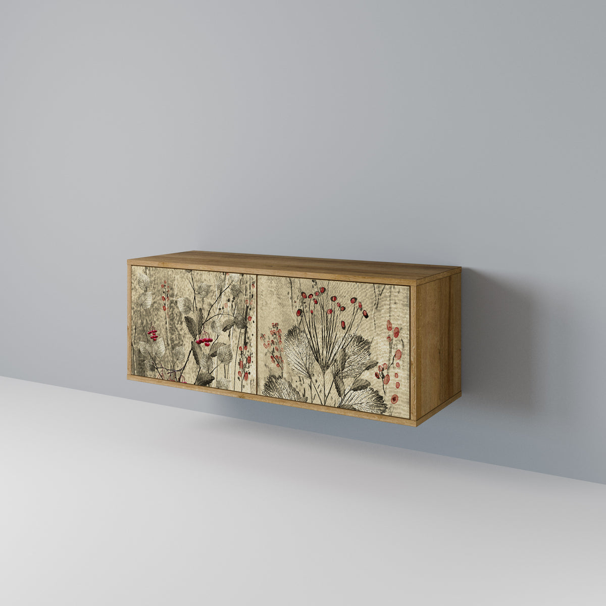 HERBAL GRACE Mueble de TV Compacto de 2 puertas