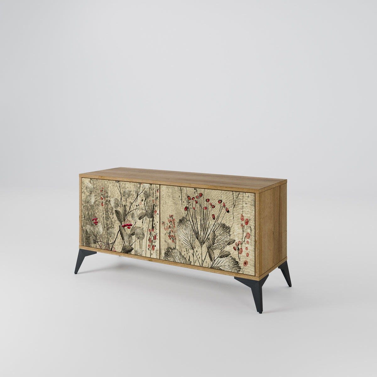 HERBAL GRACE Mueble de TV Compacto de 2 puertas