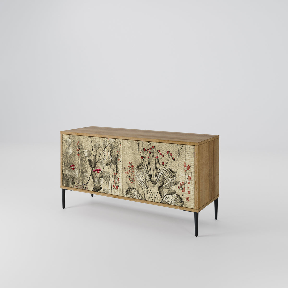 HERBAL GRACE Mueble de TV Compacto de 2 puertas