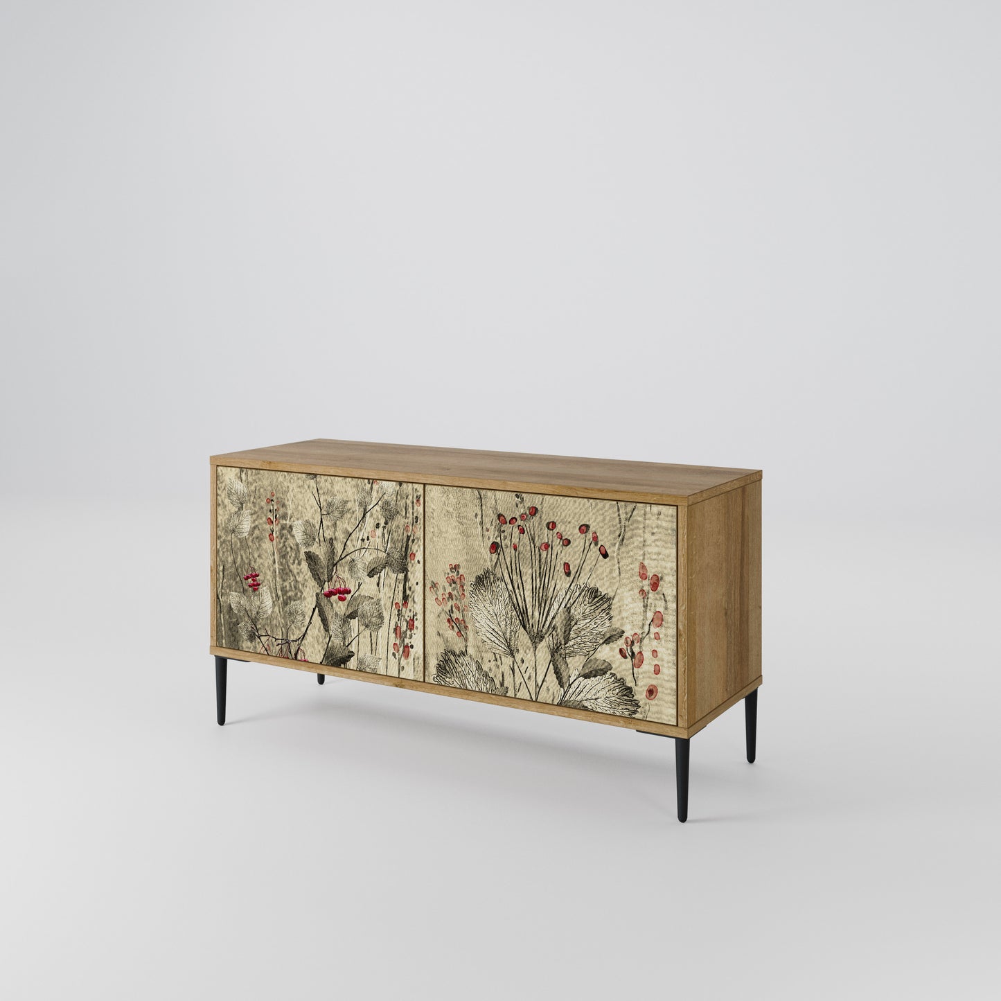 HERBAL GRACE Mueble de TV Compacto de 2 puertas