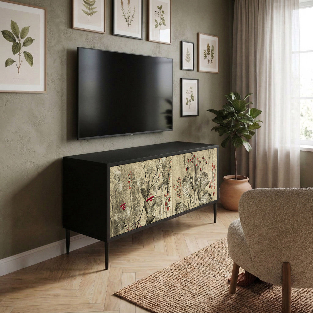 HERBAL GRACE Mueble de TV Compacto de 2 puertas