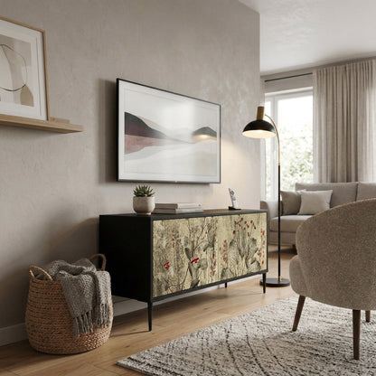 HERBAL GRACE Mueble de TV Compacto de 2 puertas