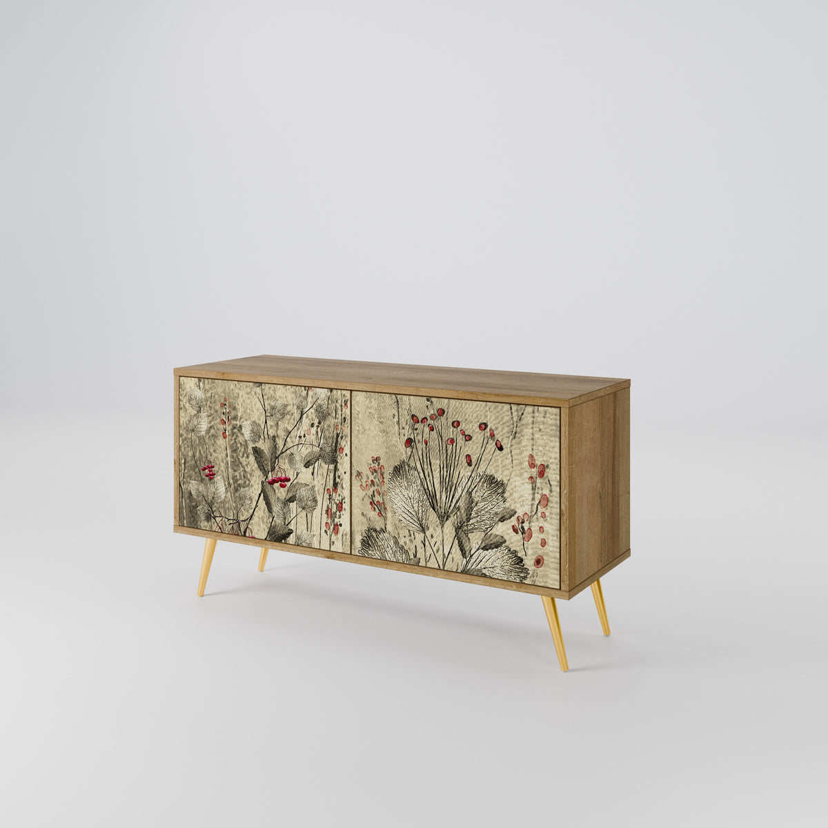 HERBAL GRACE Mueble de TV Compacto de 2 puertas