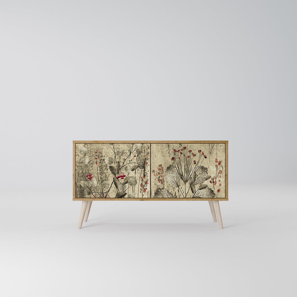 HERBAL GRACE Mueble de TV Compacto de 2 puertas