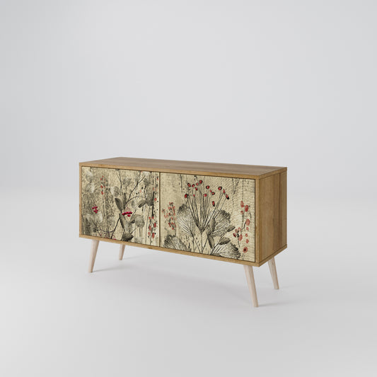 HERBAL GRACE Mueble de TV Compacto de 2 puertas