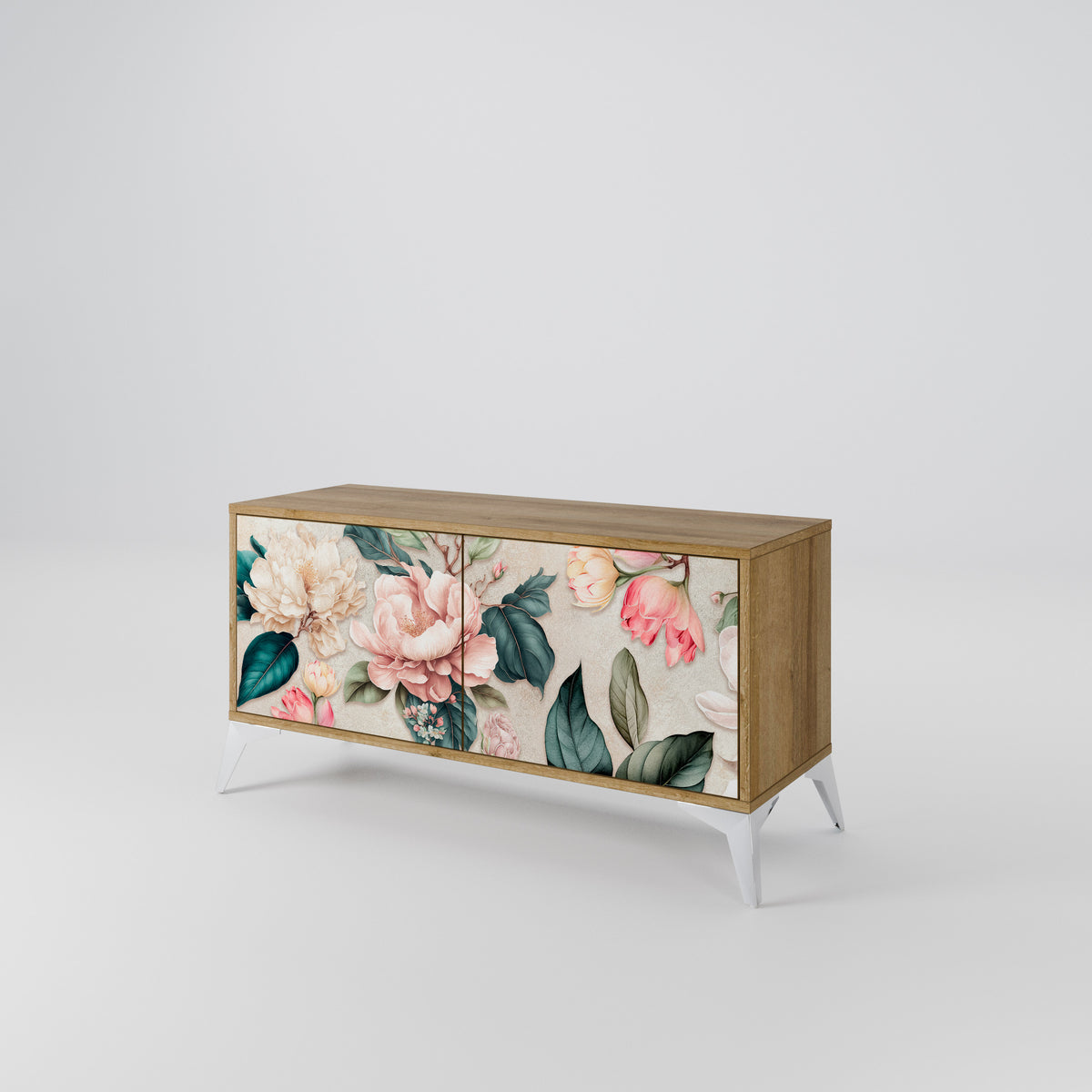 FLORAL GRACE Mueble de TV Compacto de 2 puertas
