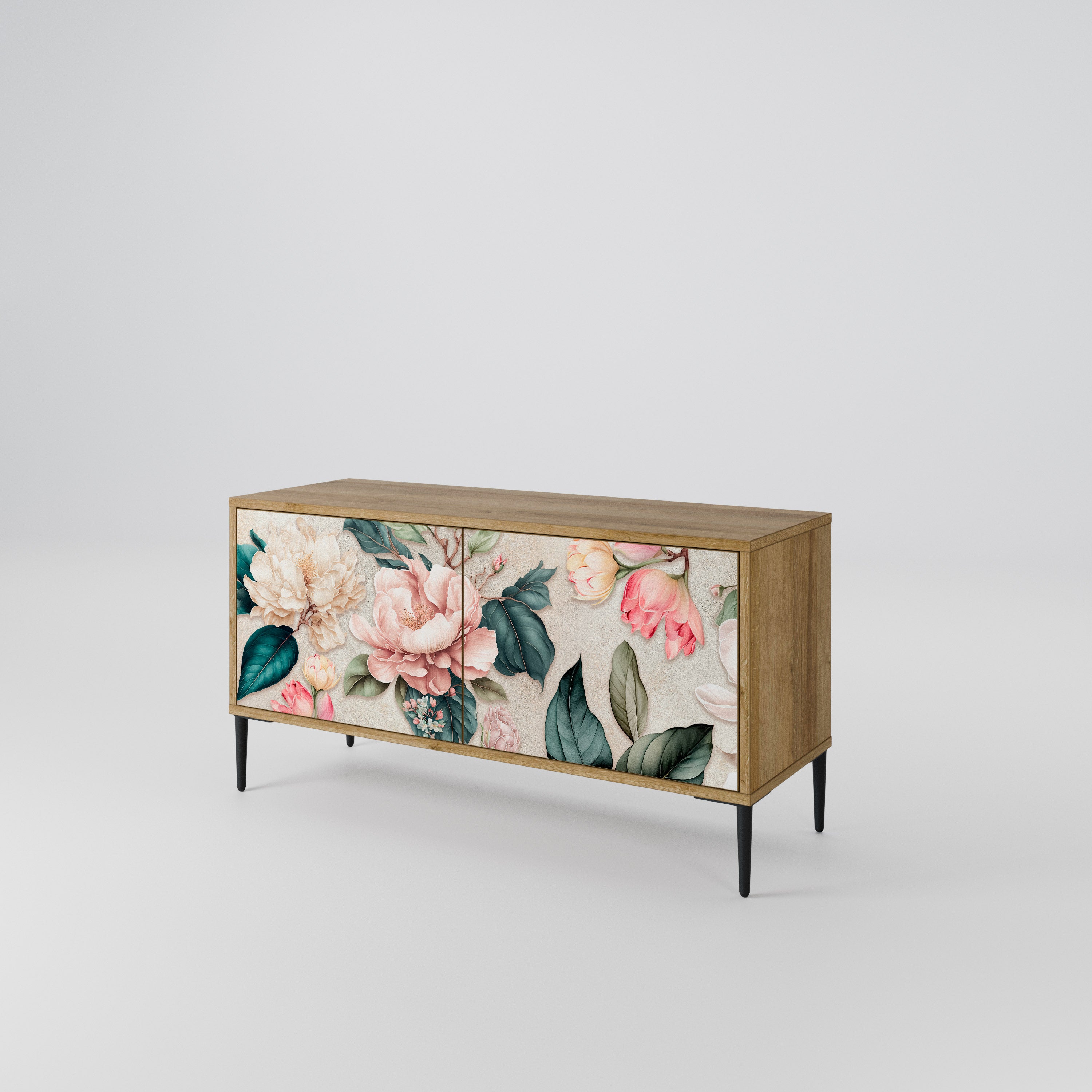 FLORAL GRACE Compact 2-Door TV Cabinet