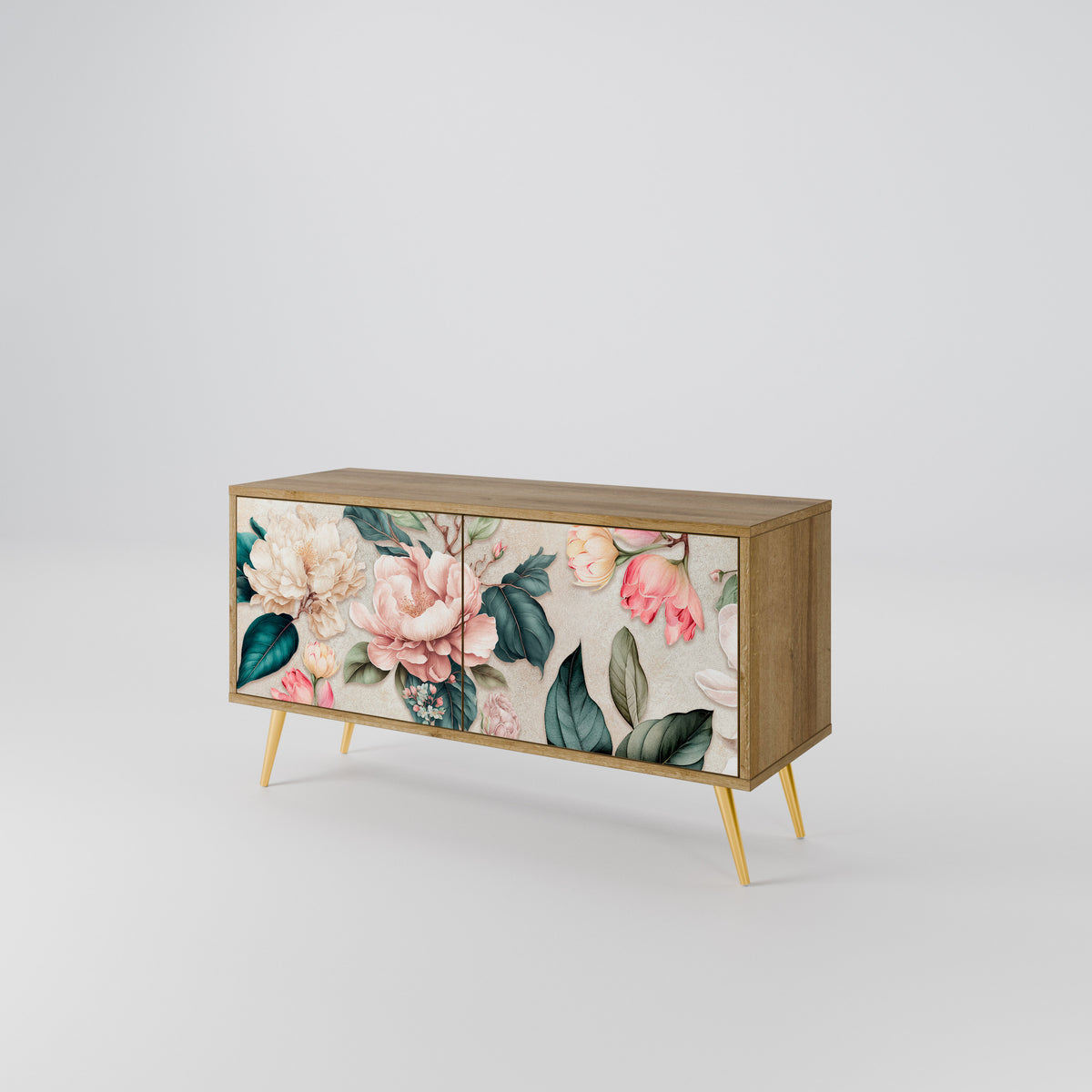 FLORAL GRACE Mueble de TV Compacto de 2 puertas