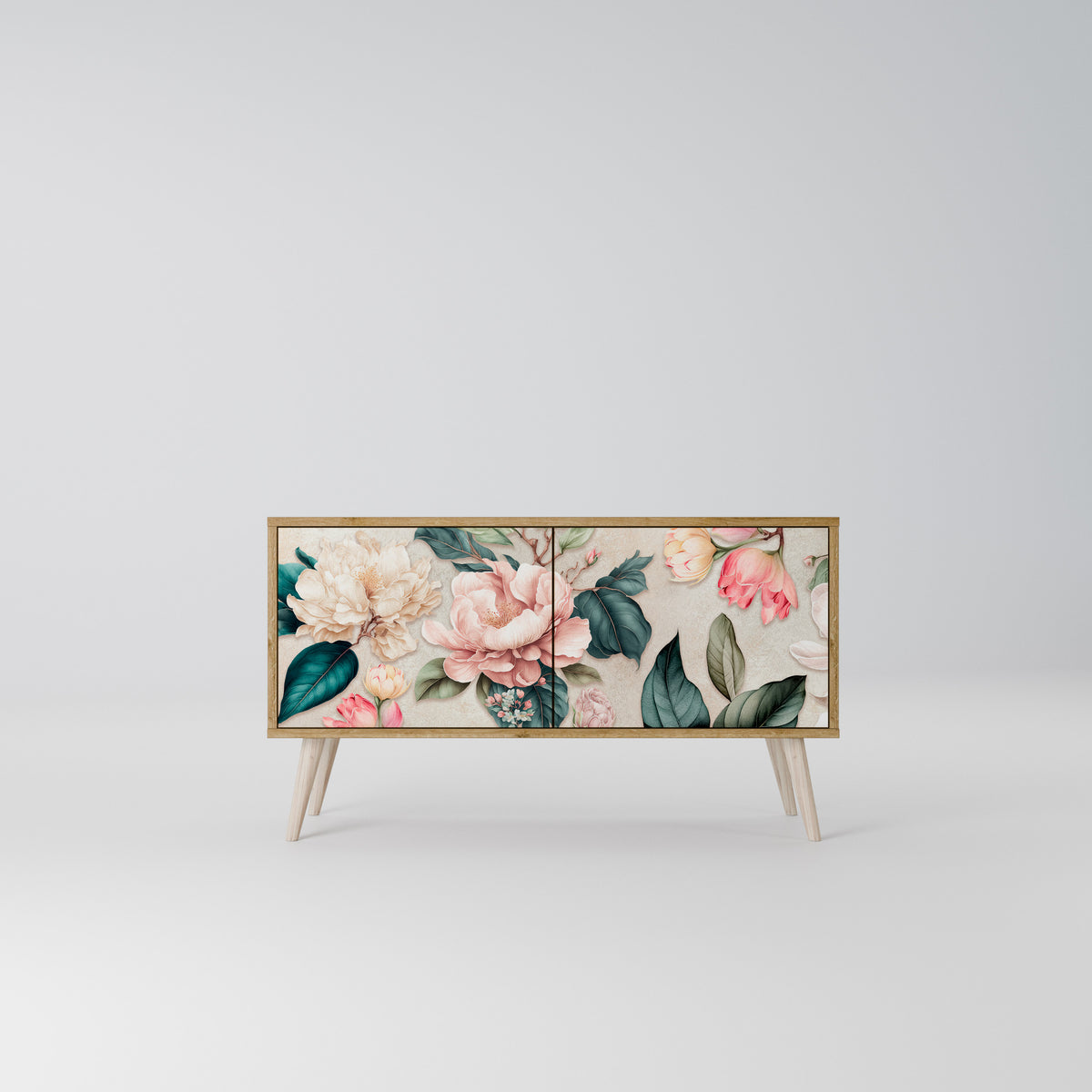 FLORAL GRACE Mueble de TV Compacto de 2 puertas