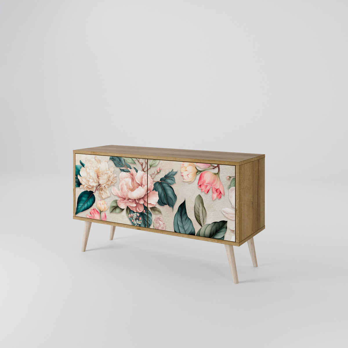 FLORAL GRACE Mueble de TV Compacto de 2 puertas