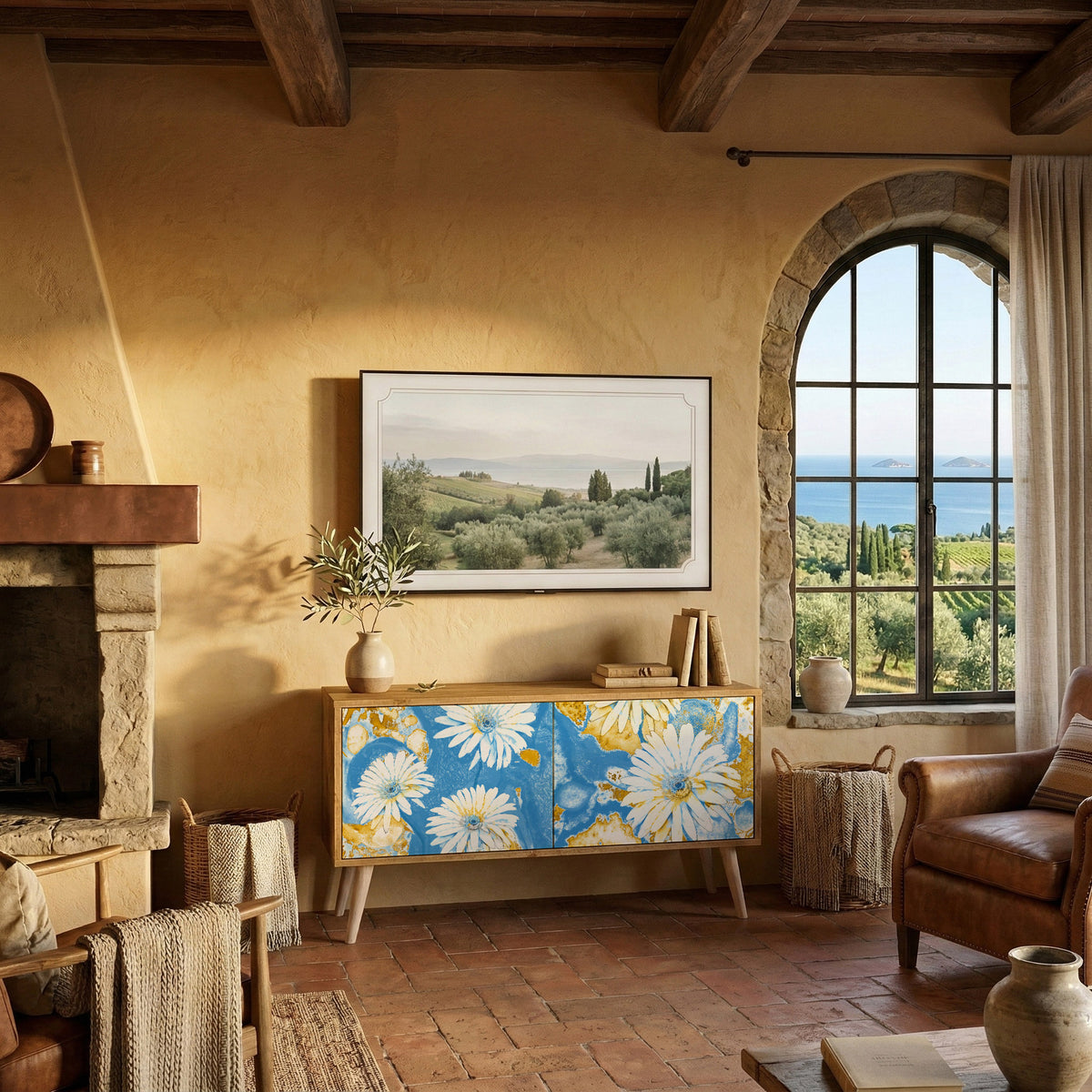 DAISY LUXE Mueble de TV Compacto de 2 puertas