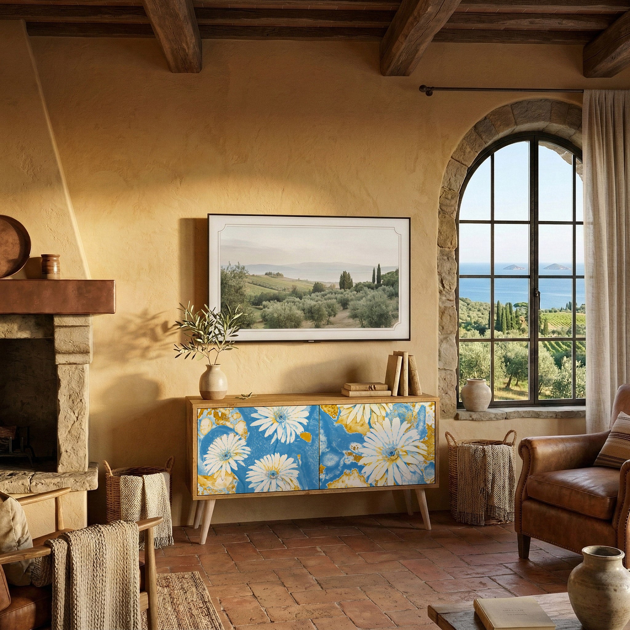 DAISY LUXE Mueble de TV Compacto de 2 puertas