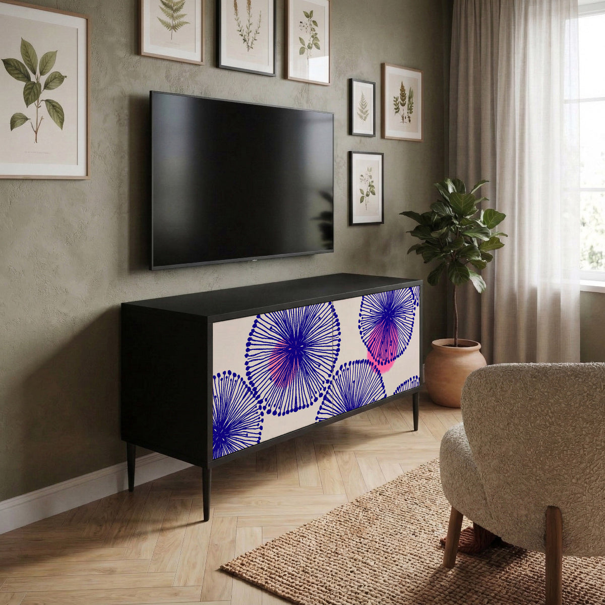 MAGIC NATURE Mueble de TV Compacto de 2 puertas