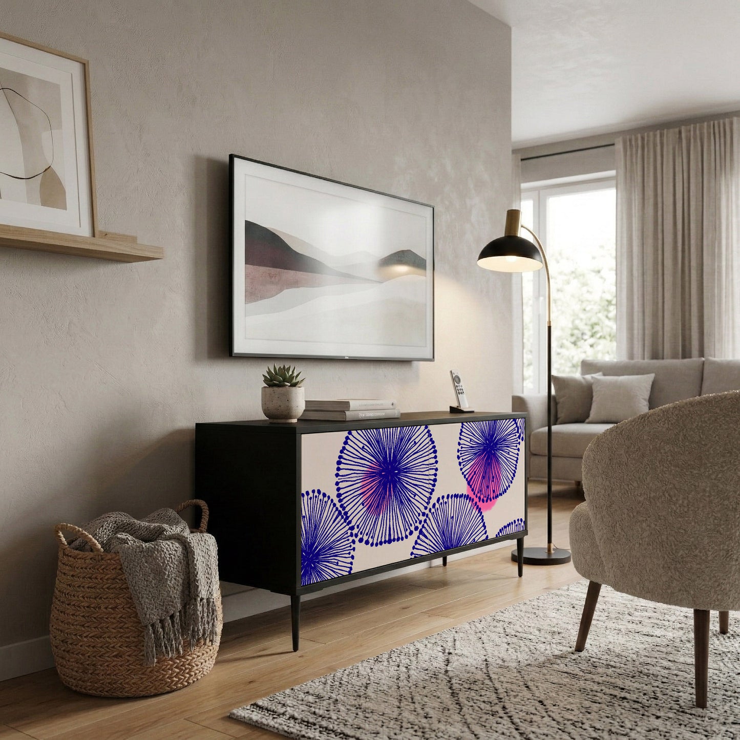 MAGIC NATURE Mueble de TV Compacto de 2 puertas