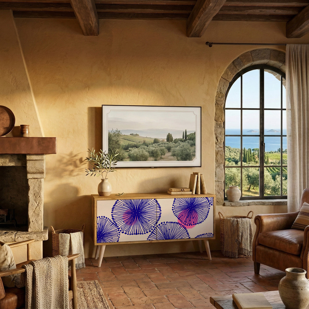 MAGIC NATURE Mueble de TV Compacto de 2 puertas