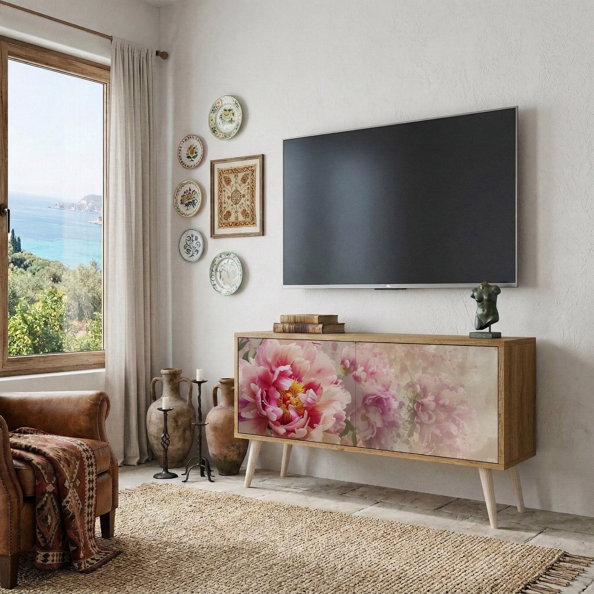 PEONY WHISPER Mueble de TV Compacto de 2 puertas