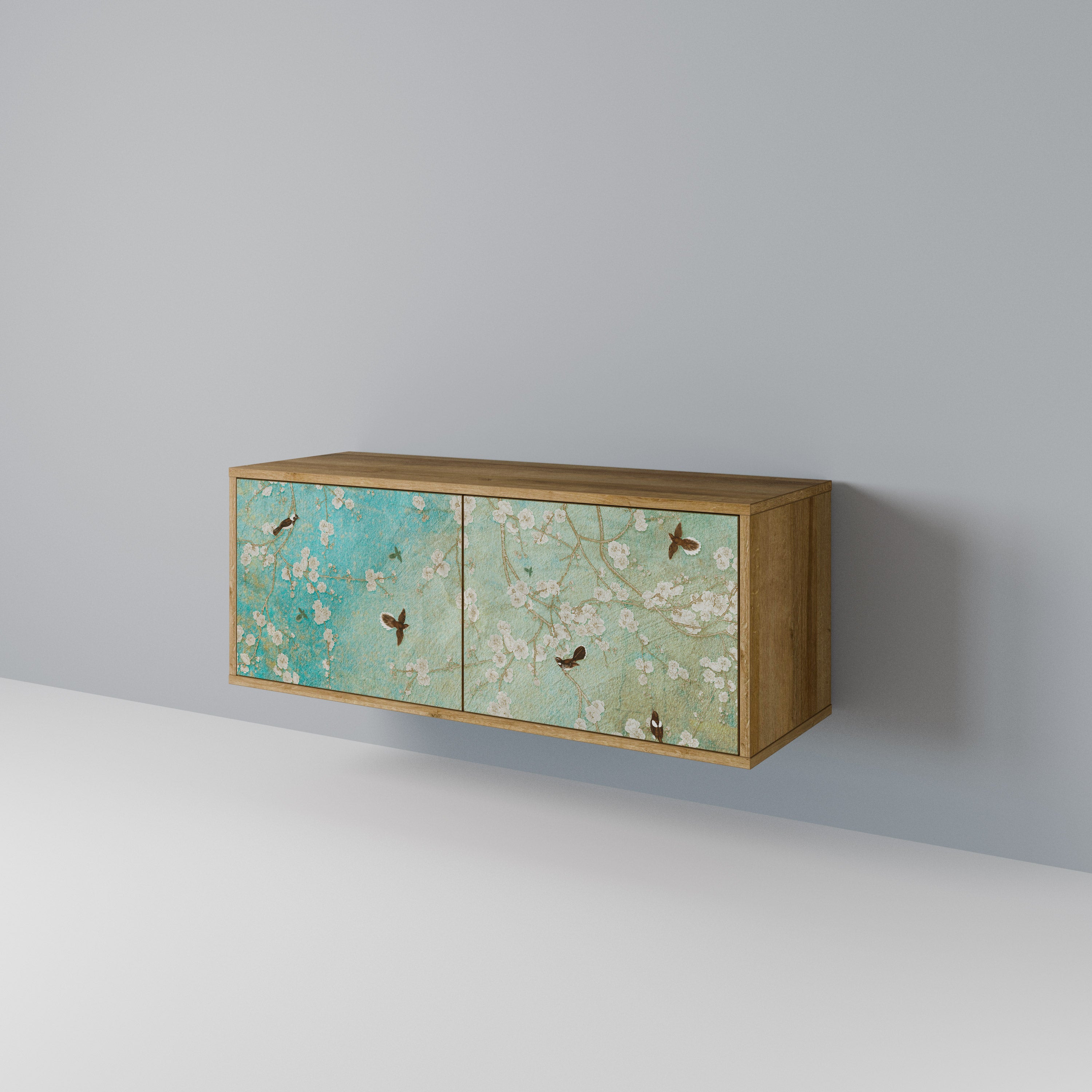 BLOOMING CHARM Mueble de TV Compacto de 2 puertas