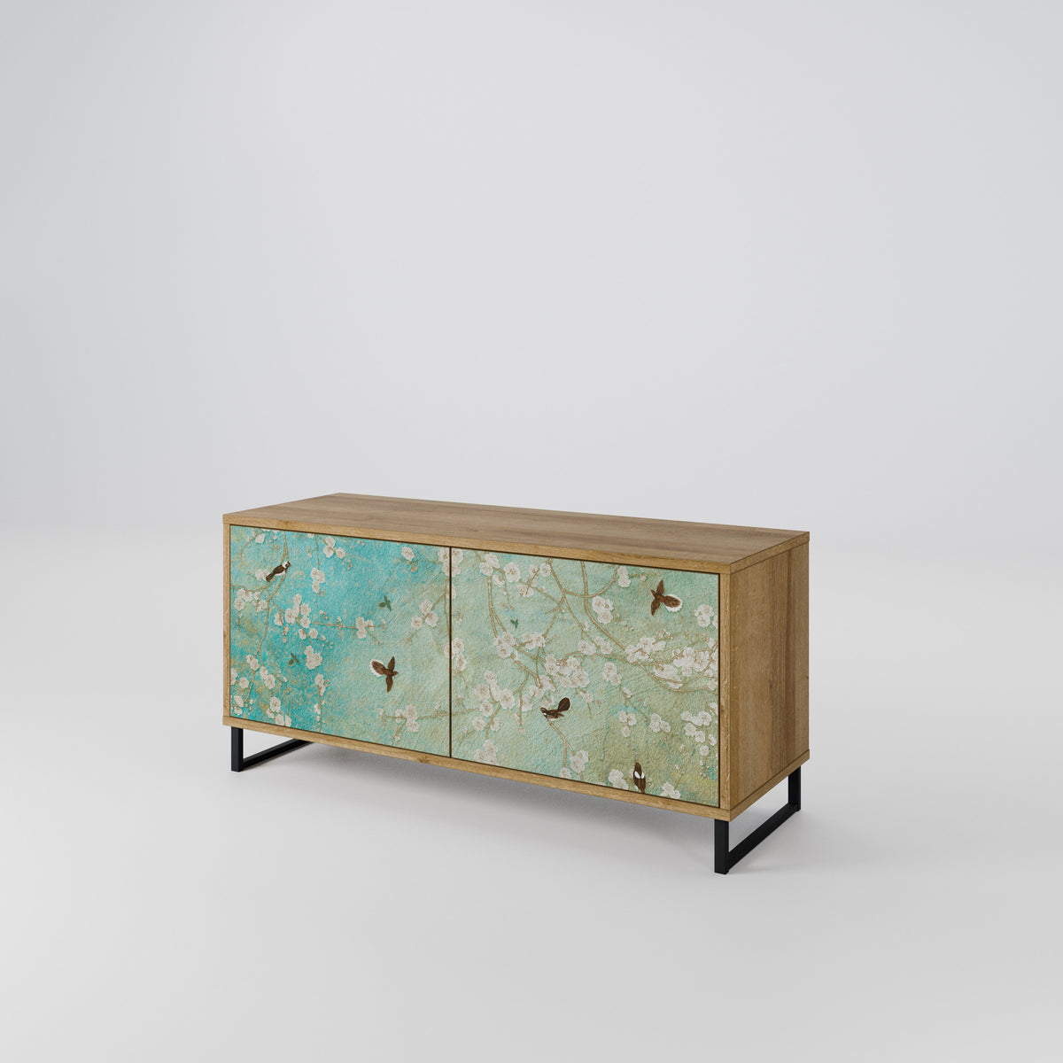 BLOOMING CHARM Mueble de TV Compacto de 2 puertas