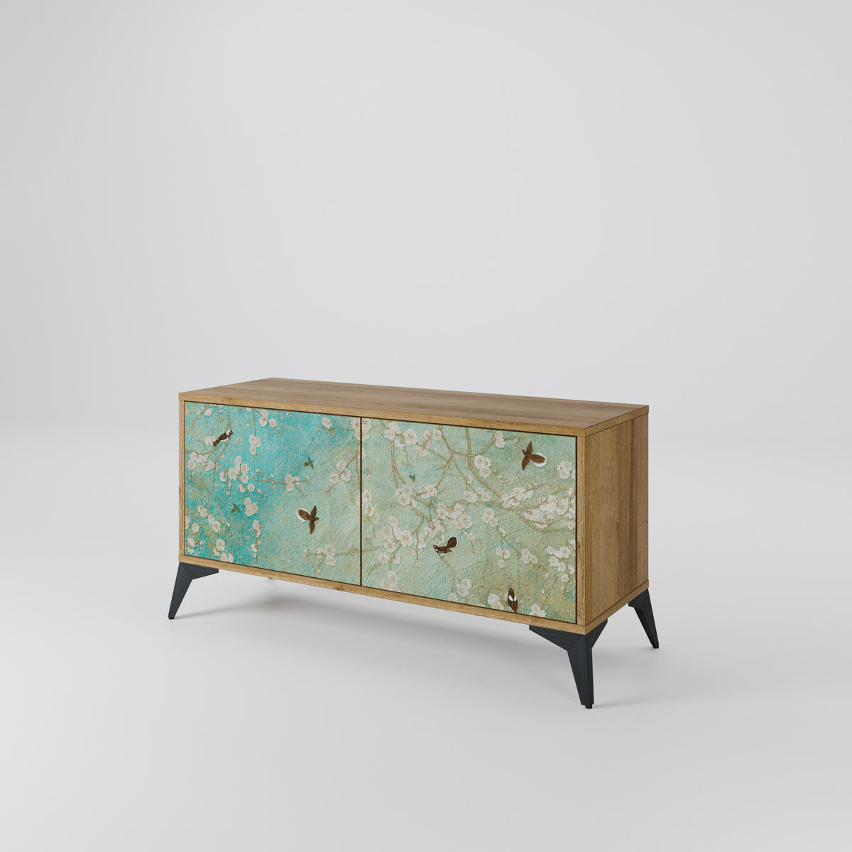 BLOOMING CHARM Mueble de TV Compacto de 2 puertas